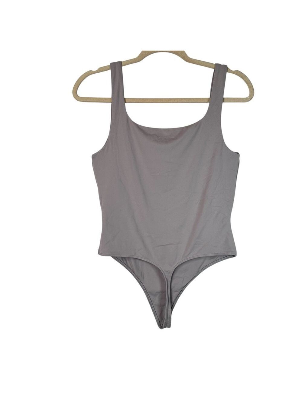 Aritzia Babaton Contour Deep Taupe Sleeveless Square Neck Bodysuit Size Large - Picture 5 of 12